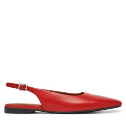 Sandały Vagabond Shoemakers. Czerwone sandały damskie Vagabond Shoemakers, bez wzorów, bez obcasa, na płaskiej podeszwie, bez zapięcia. Za 279.99 zł.