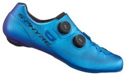 Buty Shimano S-phyre SH-RC903. Niebieskie eleganckie półbuty Shimano, z mikrofibry, eleganckie, bez zapięcia. Za 1,701.35 zł.