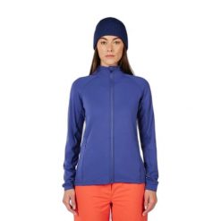 Damska kurtka narciarska Rossignol Stretch. Niebieskie kurtki snowboardowe damskie Rossignol, bez wzorów, z dresówki, bez kaptura, narciarskie. Za 496.50 zł.