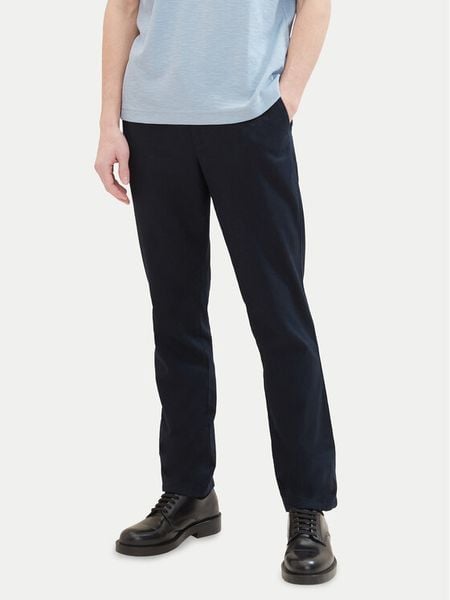 Tom Tailor Spodnie materiałowe 1041171 Granatowy Regular Fit. Niebieskie spodnie materiałowe męskie Tom Tailor, m, bez wzorów, ze lnu. Za 179.99 zł.