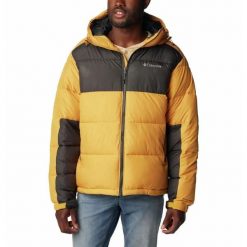 Kurtka Turystyczna Puchowa Męska Columbia Pike Lake II Hooded Jacket. Żółte kurtki męskie Columbia, m, bez wzorów, z puchu, trekkingowe. W wyprzedaży za 617.55 zł.