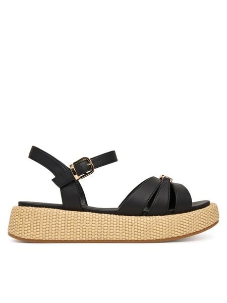 Tommy Hilfiger Sandały T3A2-34293-0326 Czarny. Czarne sandały dziewczęce Tommy Hilfiger, ze skóry, bez zapięcia. Za 281.99 zł.