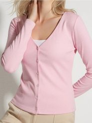 Prążkowana bluzka z wiskozy - różowy. Czerwone bluzki damskie Sinsay, l, bez wzorów, prążkowane, bez kołnierzyka, bez ramiączek. Za 35.99 zł.