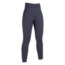 Dziewczęce legginsy jeździeckie z pełną przyczepnością HKM Cosy. Szare legginsy dla dziewczynek HKM, bez wzorów, z dzianiny. Za 254.00 zł.