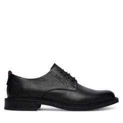 Półbuty HUGO. Czarne eleganckie półbuty Hugo, wizytowe, bez zapięcia. Za 849.99 zł.