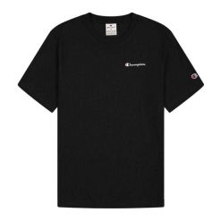 Męska Koszulka Z Krótkim Rękawem. Czarne koszulki sportowe męskie Champion, m, bez wzorów, bez kołnierzyka, bez ramiączek, trekkingowe. Za 148.99 zł.