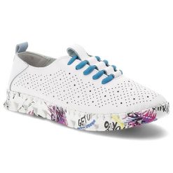 Półbuty damskie Vinceza, cholewka ze skóry naturalnej z perforacją zapewniającą przewiewność klasyczne wiązanie w kontrastowym kolorze, białe, 102656. Białe półbuty damskie VINCEZA, bez wzorów, ze skóry, klasyczne, bez obcasa, bez zapięcia. Za 159.00 zł.