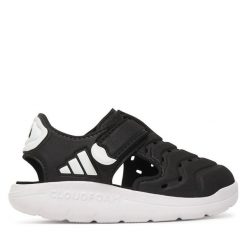 Sandały adidas. Czarne sandały chłopięce Adidas, bez zapięcia. Za 139.99 zł.