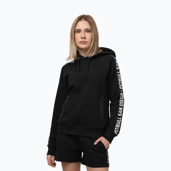 Bluza damska Pitbull Explory Tape Hooded. Czarne bluzy damskie PITBULL, l, bez wzorów, z bawełny, bez kaptura. Za 189.99 zł.