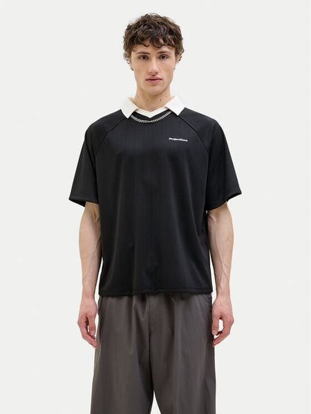 Jack & Jones Polo Lido 12276758 Czarny Loose Fit. Czarne koszulki polo męskie Jack & Jones, m, bez wzorów, z syntetyku, bez ramiączek. Za 59.99 zł.
