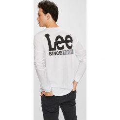 Lee - Longsleeve. Szare bluzki z długim rękawem męskie Lee, z nadrukiem, z bawełny, z okrągłym kołnierzem. Za 119.90 zł.