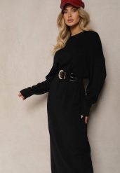 Czarna Pudełkowa Sukienka z Dzianiny z Wiskozą Maziala. Czarne sukienki damskie Renee, na co dzień, bez wzorów, z dzianiny, eleganckie, bez kołnierzyka, bez ramiączek, midi. Za 119.99 zł.