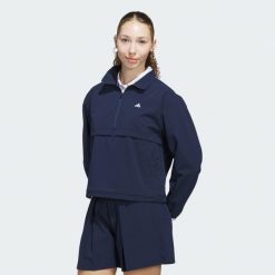 Kurtka z krótkim suwakiem Go-to. Niebieskie kurtki sportowe damskie Adidas, l, bez wzorów, bez kaptura, na golfa. Za 479.00 zł.