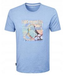 T-Shirt (Koszulka) Męska - Pako Jeans - Niebieski Kolor z Printem. Niebieskie t-shirty męskie Pako Jeans, l, bez wzorów, z bawełny, casualowe, bez kołnierzyka. Za 69.00 zł.