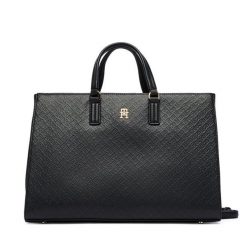 Torebka Tommy Hilfiger. Czarne torebki do ręki damskie Tommy Hilfiger, bez wzorów, klasyczne, bez dodatków. Za 699.99 zł.