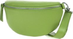 Vera Pelle Damska Skórzana Włoska Saszetka Nerka na pasek limonka B68 NoSize. Paski damskie Vera Pelle, bez wzorów. Za 129.99 zł.