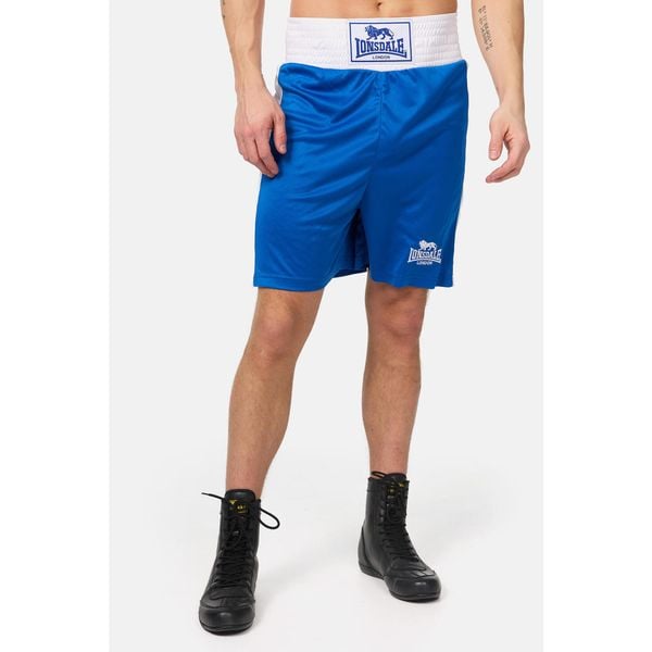 Amatorskie spodenki bokserskie Lonsdale Trunk. Niebieskie krótkie spodenki sportowe męskie Lonsdale, bez wzorów, na fitness i siłownię. Za 184.00 zł.