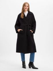 Weekend Max Mara płaszcz z czystej wełny Kobiety wełna ze strzyży czarny, 36. Czarne płaszcze damskie Weekend Max Mara, na jesień, bez wzorów, z wełny, eleganckie, bez kaptura. Za 3,049.95 zł.