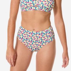 Dół kostiumu kąpielowego surfingowego damski Decathlon Romi Mosaic. Brązowe bikini damskie Decathlon, bez wzorów. Za 69.99 zł.