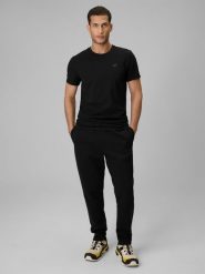 4F Spodnie dresowe męskie - czarne L. Czarne spodnie sportowe męskie 4f, l, bez wzorów, z dresówki. Za 159.99 zł.