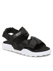 Adidas Sandały Adilette Adventure Sandals HP2184 Czarny. Czarne klapki damskie Adidas, bez wzorów, z materiału, bez obcasa, na płaskiej podeszwie, bez zapięcia. Za 299.99 zł.