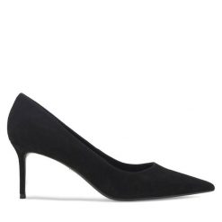 Szpilki GINO ROSSI. Czarne szpilki damskie Gino Rossi, bez wzorów, bez obcasa, bez zapięcia. Za 299.99 zł.