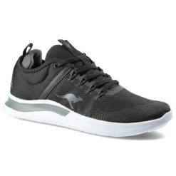 Szare Sneakersy Kangaroos Damskie Sportowe Buty. Czarne obuwie sportowe damskie KangaRoos, z aplikacjami, z materiału, na fitness i siłownię. Za 179.00 zł.