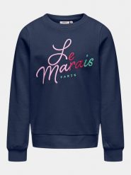 Kids ONLY Bluza Hero 15317748 Granatowy Regular Fit. Niebieskie bluzy dla dziewczynek Kids Only, bez wzorów, z bawełny, bez ramiączek, bez kaptura. Za 69.99 zł.