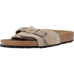 Klapki damskie Birkenstock Oita Braided Taupe Suede Calz S. Brązowe klapki damskie Birkenstock, bez wzorów, z materiału. Za 809.00 zł.