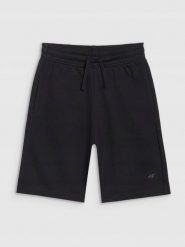 Eevi Spodenki chłopięce 4F krótkie dresowe sportowe czarne M685. Czarne szorty dla chłopców Eevi, bez wzorów, z dresówki, sportowe. Za 34.90 zł.
