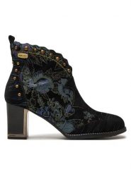 Laura Vita Botki Kacio 02 Niebieski. Niebieskie botki damskie Laura Vita, ze skóry, bez obcasa, na słupku, bez zapięcia. Za 479.99 zł.
