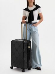 Nine West Walizka średnia CEO-NW-M-005-09 BLACK Czarny. Czarne torebki do ręki damskie Nine West, bez wzorów, z tworzywa sztucznego, średnie, bez dodatków. Za 359.99 zł.