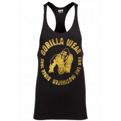 Tank top Gorilla Wear Melrose Stringer. Czarne t-shirty męskie GORILLA WEAR, l, bez wzorów, z dresówki, sportowe, bez kołnierzyka. Za 171.55 zł.