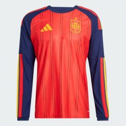 Koszulka domowa z długim rękawem Hiszpania 26 Authentic. Czerwone koszulki sportowe męskie Adidas, m, bez wzorów, z dzianiny, bez kołnierzyka, bez ramiączek, do piłki nożnej, climacool (adidas). Za 699.00 zł.