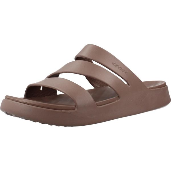 Sandały CROCS 209587C Brązowy. Brązowe sandały damskie Crocs, bez wzorów, z syntetyku, bez obcasa, bez zapięcia. Za 199.99 zł.