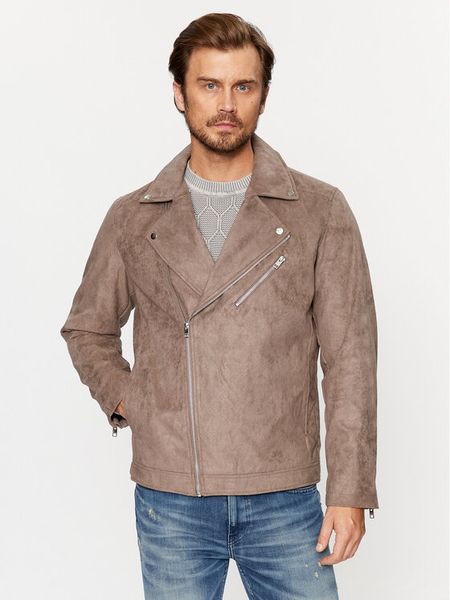 Jack & Jones Kurtka z imitacji skóry 12236853 Brązowy Regular Fit. Brązowe kurtki męskie Jack & Jones, m, bez wzorów, ze skóry, bez kaptura. Za 249.99 zł.