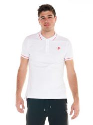 Koszulka polo na co dzień na siłownię. Niebieskie koszulki polo męskie LEONE 1947 APPAREL, m, bez wzorów, bez kołnierzyka, bez ramiączek, na fitness i siłownię. Za 105.21 zł.