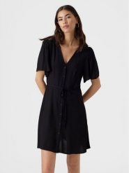 Vero Moda Sukienka letnia Alba 10292845 Czarny Regular Fit. Czarne sukienki damskie Vero Moda, na lato, s, bez wzorów, z wiskozy, bez kołnierzyka, bez ramiączek. Za 139.99 zł.
