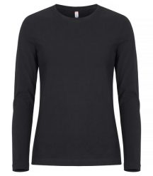 Clique Premium Fashion-T L/S Women – Damska koszulka z długim rękawem – Black. Czarne t-shirty damskie CLIQUE, l, bez wzorów, z bawełny, klasyczne, bez kołnierzyka. Za 122.29 zł.
