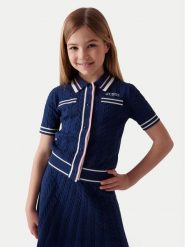 Guess Kardigan J6RR16 Z4652 Granatowy Regular Fit. Niebieskie swetry dla dziewczynek Guess, z aplikacjami, z wiskozy, bez kołnierzyka, bez ramiączek, bez kaptura. Za 289.99 zł.