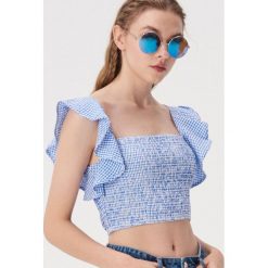 Bluzka w kratkę vichy - Niebieski. Bluzki damskie Sinsay. W wyprzedaży za 14.99 zł.