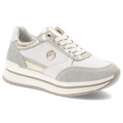 Białe Sneakersy Filippo Modne Obuwie Damskie. Białe obuwie sportowe damskie Filippo, bez wzorów, z materiału. Za 209.00 zł.