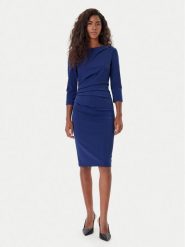 Rinascimento Sukienka koktajlowa CFC0126154003 Granatowy Slim Fit. Niebieskie sukienki damskie Rinascimento, s, bez wzorów, z syntetyku, wizytowe, bez kołnierzyka, bez ramiączek. Za 419.99 zł.