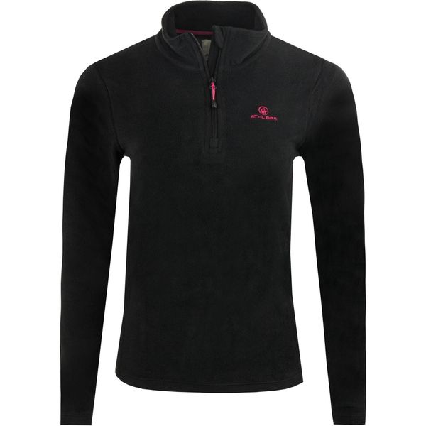 Damska bluza polarowa Athl DPT z zamkiem, czarna, M. Czarne bluzy damskie THERMO FLEECE, m, bez wzorów, z polaru, sportowe, bez kołnierzyka. Za 150.99 zł.