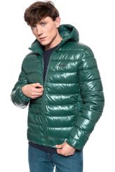 KURTKA ZIMOWA WRANGLER PUFFER JACKET PINE W4A0XTG01 112129061. Zielone kurtki męskie Wrangler, na zimę, m, bez wzorów, z puchu, bez kaptura. W wyprzedaży za 129.99 zł.