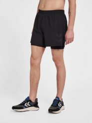 Szorty 2 w 1 Hummel MT Force. Czarne krótkie spodenki sportowe męskie Hummel, s, bez wzorów, z dżerseju, na fitness i siłownię. Za 249.00 zł.
