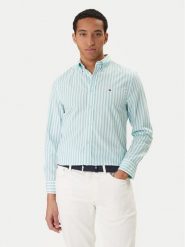 Tommy Hilfiger Koszula MW0MW42440 Zielony Regular Fit. Zielone koszule męskie Tommy Hilfiger, l, bez wzorów, z bawełny, bez kołnierzyka, bez ramiączek. Za 329.99 zł.