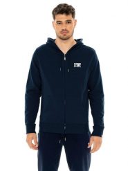 Męska bluza z kapturem zapinana na zamek z małym logo. Białe bluzy męskie LEONE 1947 APPAREL, m, bez wzorów, z kapturem, na fitness i siłownię. Za 353.64 zł.