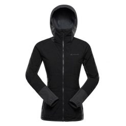 Bluza damska hybrydowa Alpine Pro Morgena. Czarne bluzy damskie Alpine Pro, bez wzorów, bez kaptura. W wyprzedaży za 399.00 zł.
