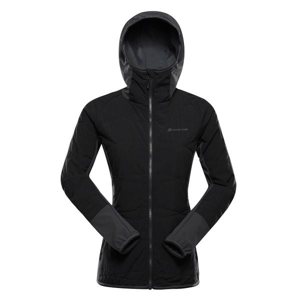 Bluza damska hybrydowa Alpine Pro Morgena. Czarne bluzy damskie Alpine Pro, bez wzorów, bez kaptura. W wyprzedaży za 399.00 zł.